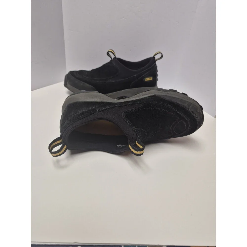 LL Bean Womens Thinsulate Black Suede Slip-On Comfort Shoes Size 7